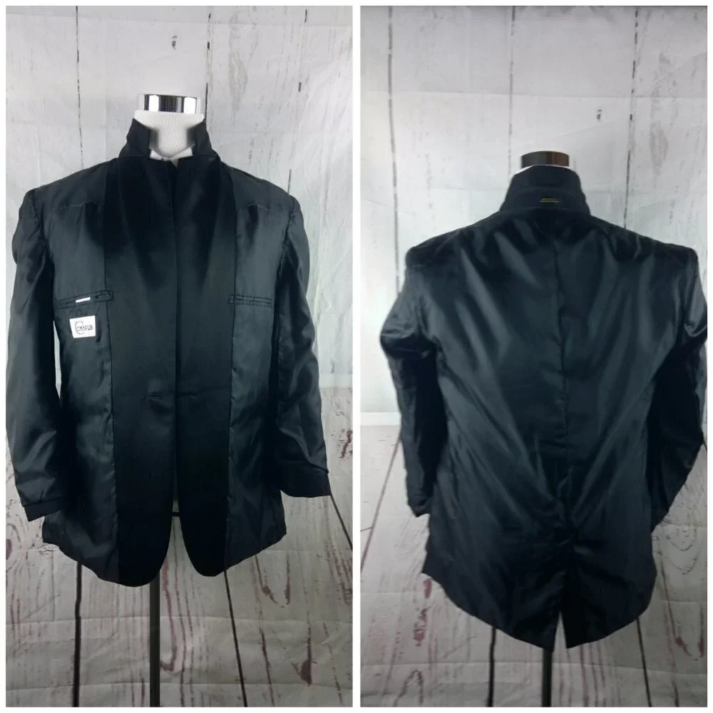 Chaplin 38R 1 Button Black Tuxedo Suit Jacket